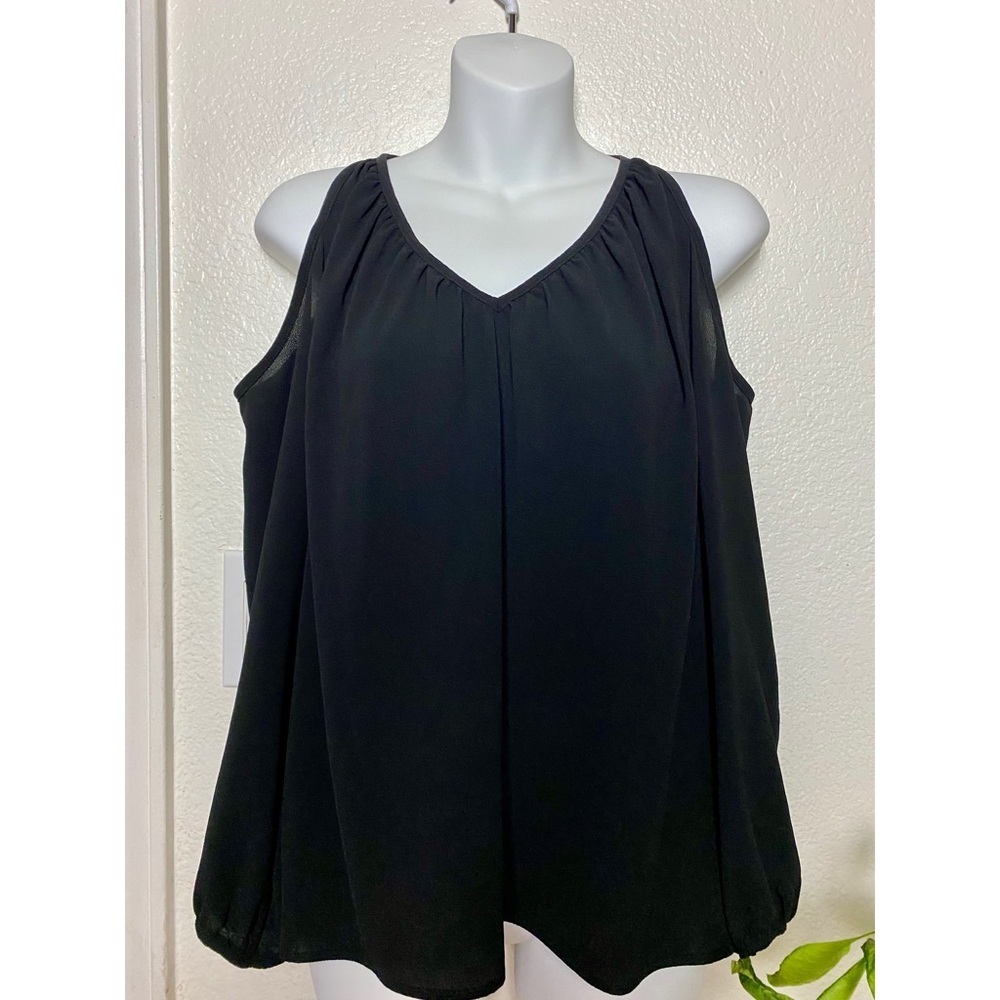 Tyche Black Cold Shoulder Blouse